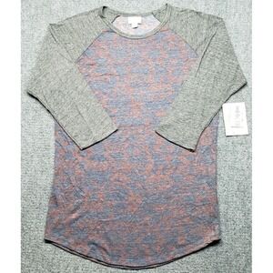 LulaRoe Randy T Shirt Womens S Multicolor 3/4 Sleeve Round Neck New